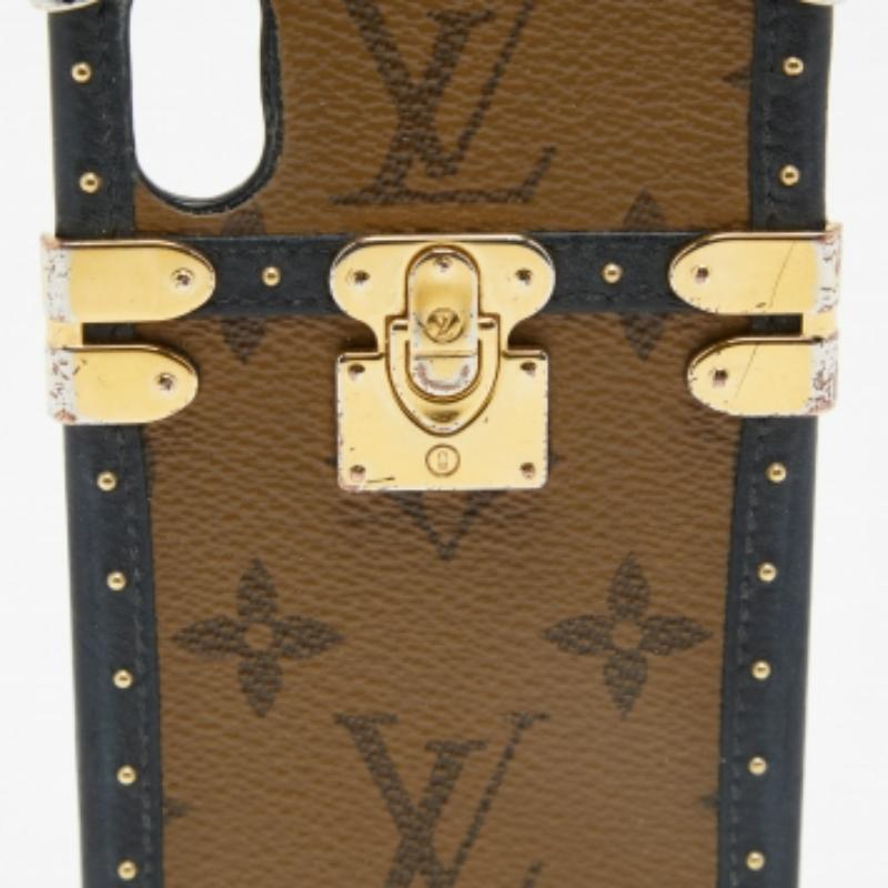 Brown Louis Vuitton Reverse Monogram Eye-Trunk iPhone X Case For Sale