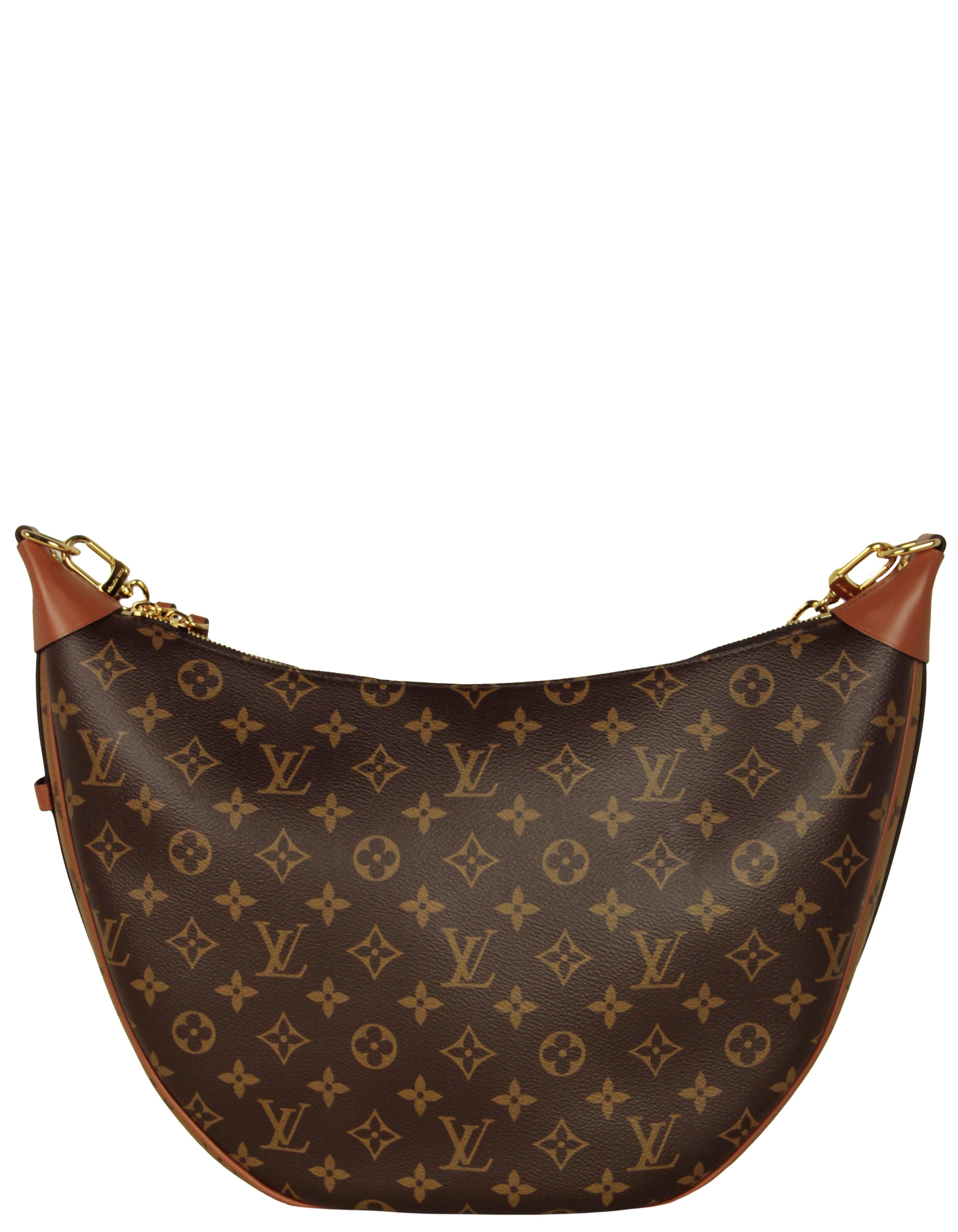 Black Louis Vuitton Reverse Monogram Loop Hobo Bag w/ Strap