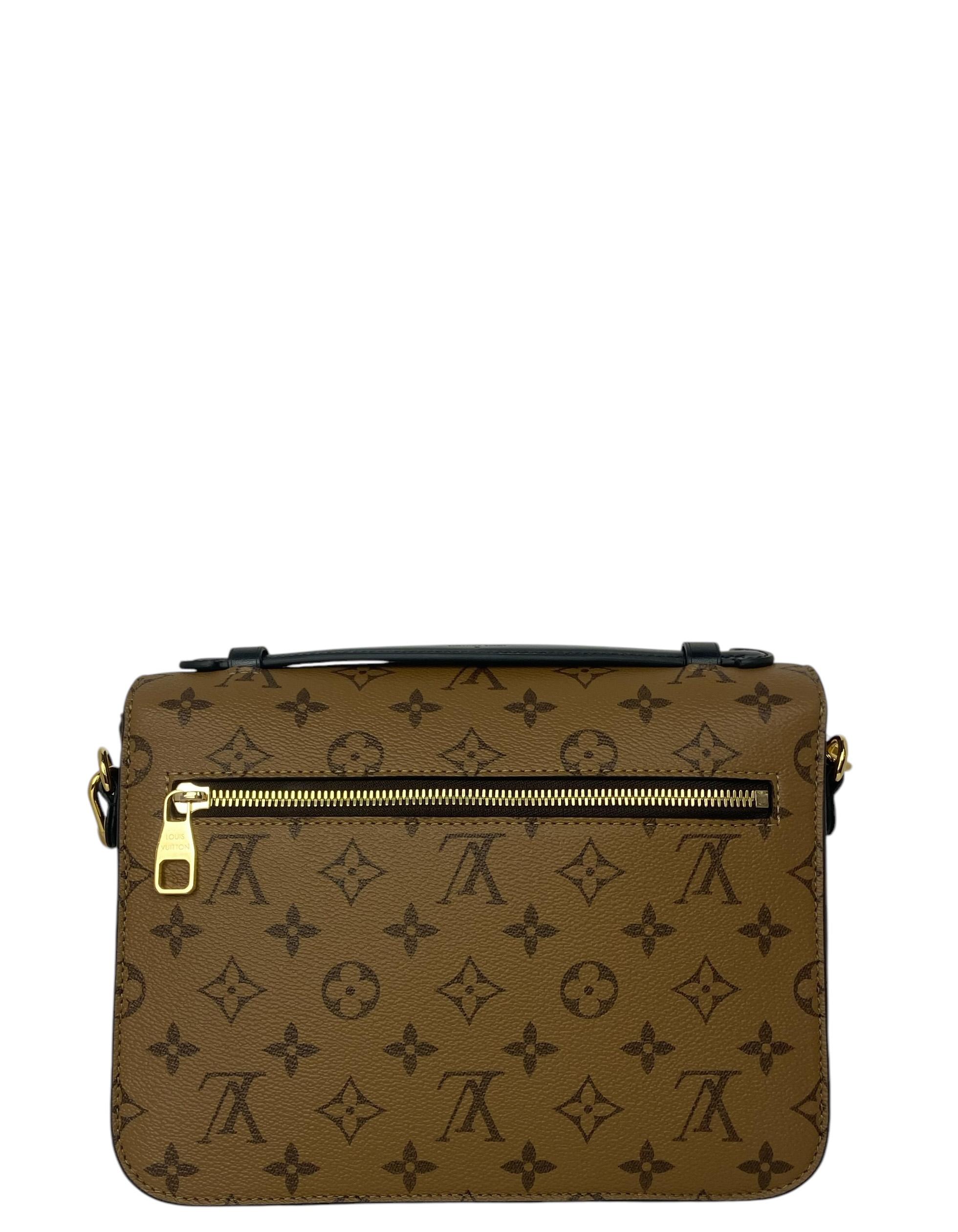 Brown Louis Vuitton Reverse Monogram Pochette Metis Messenger Crossbody Bag