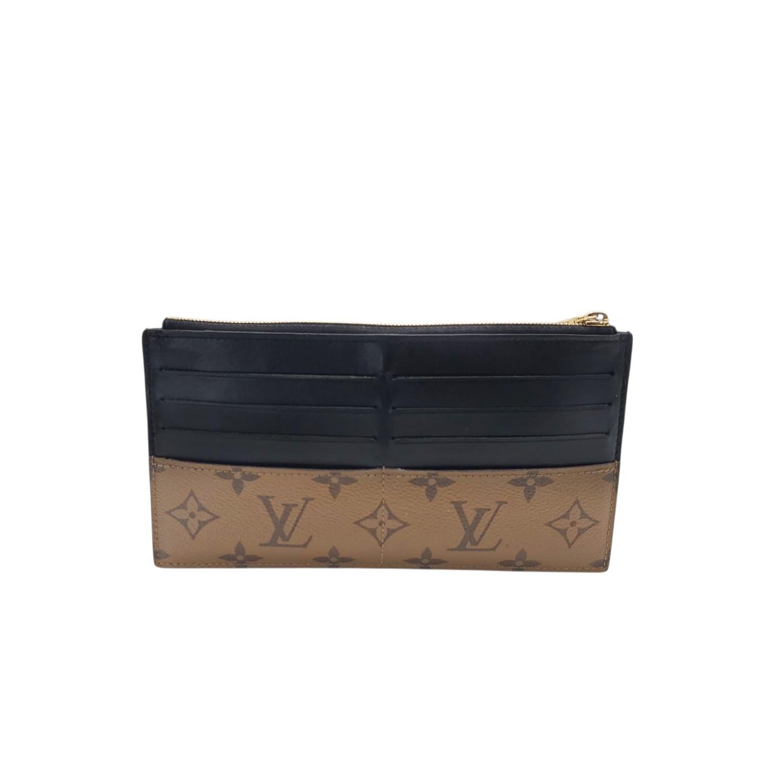 Black Louis Vuitton Reverse Monogram Slim Purse For Sale