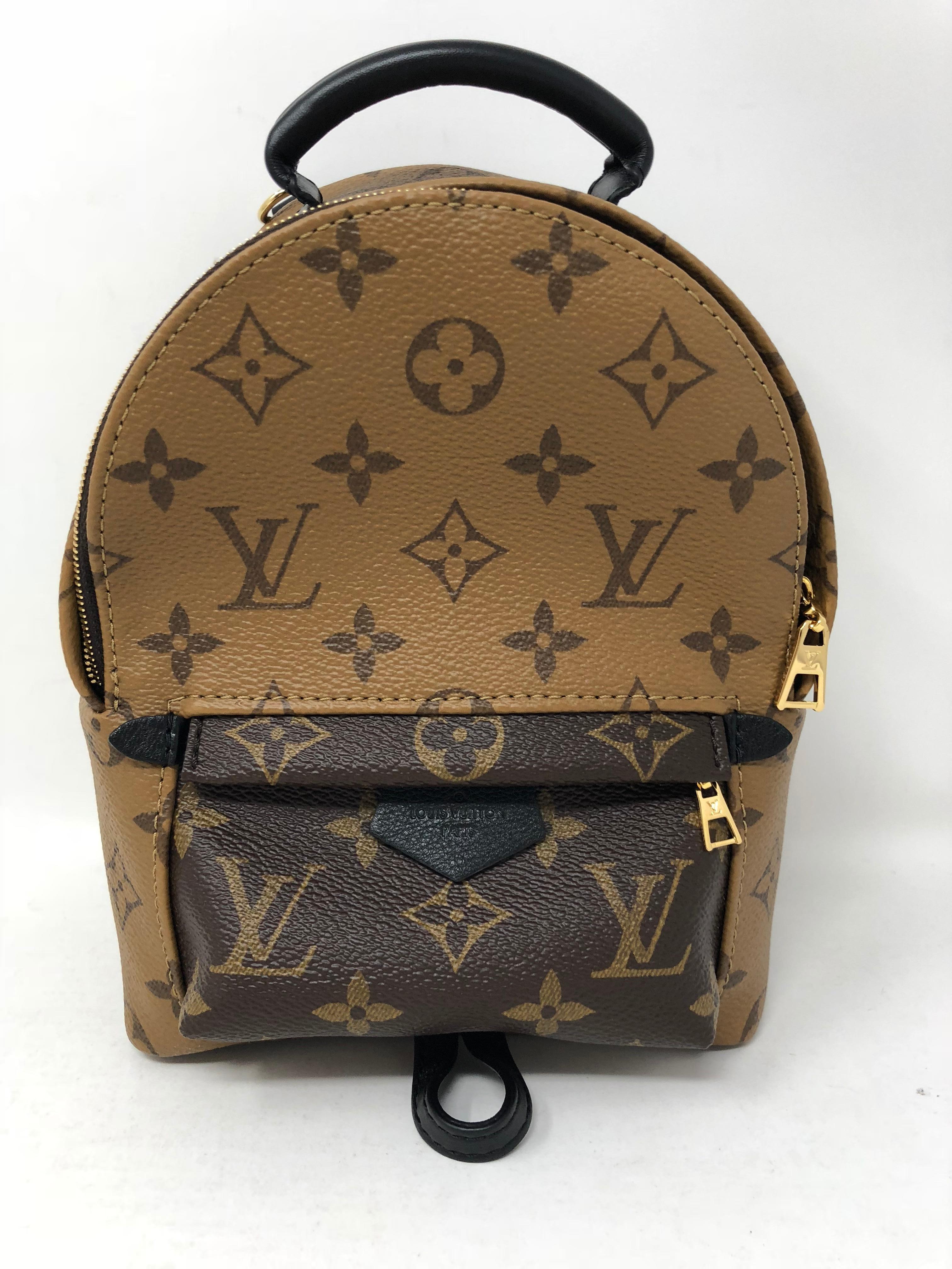Brown Louis Vuitton Reverse Palm Springs Mini Backpack 