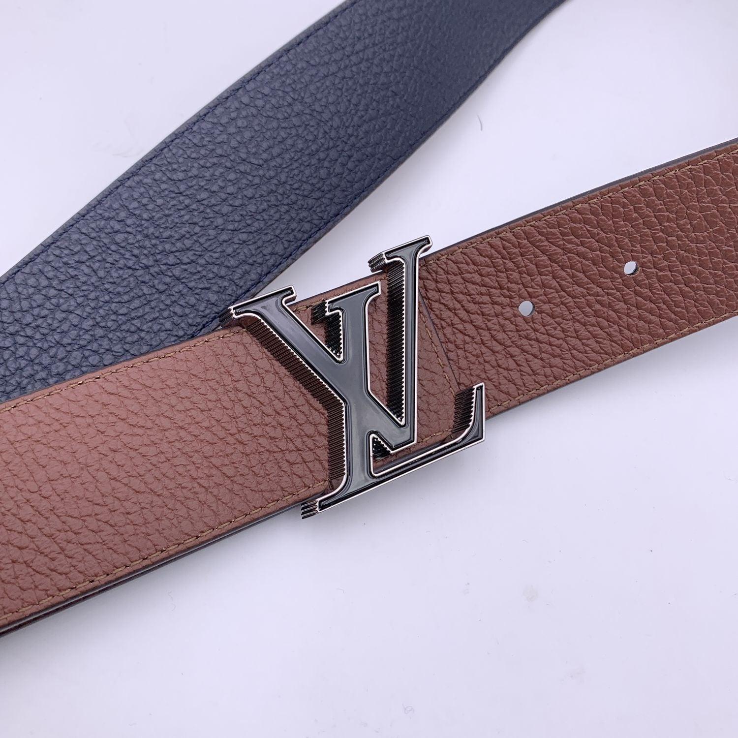 Louis Vuitton Reversible Blue Brown LV Tilt Buckle Belt Size 100/40 1