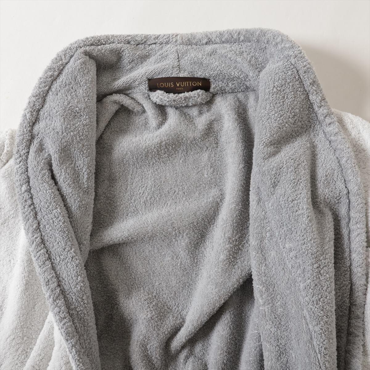 Women's Louis Vuitton Reversible Cotton Bathrobe Gray x White