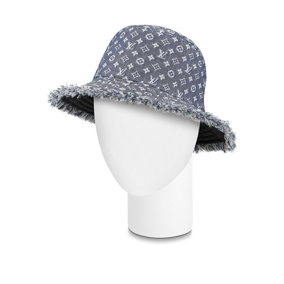 Louis Vuitton  Reversible Monogram Denim Bobbygram Bucket Hat Fisherman Cap For Sale 2
