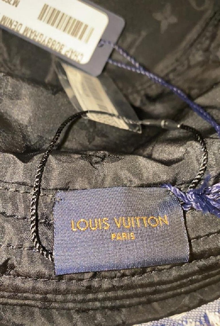 Louis Vuitton, Accessories, Louis Vuitton Monogram Denim Bucket Hat  Bobbygram Cap Rare Jean Sun Visor Lk31