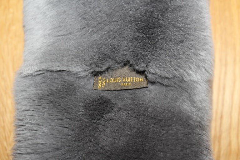 Louis Vuitton, Accessories, Louis Vuitton Grey Rex Rabbit Fur Scarfwrap