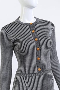 Louis Vuitton Ribbed Knit Trumpet Cardigan & Skirt Set (US 2-4)