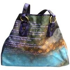 LOUIS VUITTON Richard Prince Mixed Blue Monogram Heartbreak Joke Tote Bag