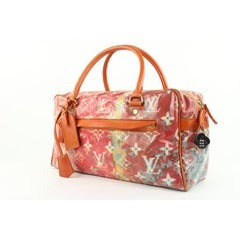 Louis Vuitton Richard Prince Red Jaune Denim Monogram Pulp Weekender PM Bag
