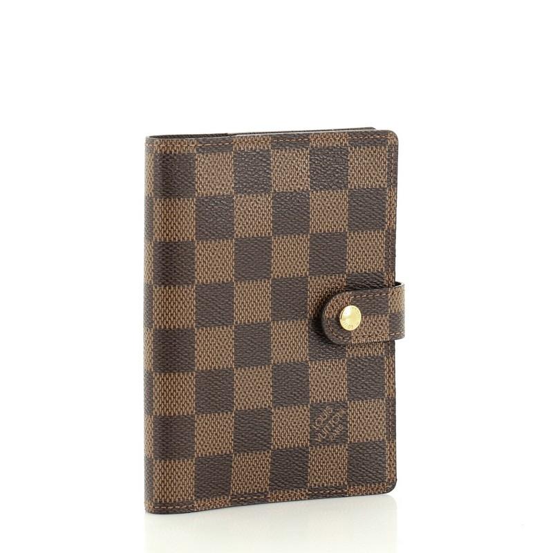 Black Louis Vuitton Ring Agenda Cover Damier PM