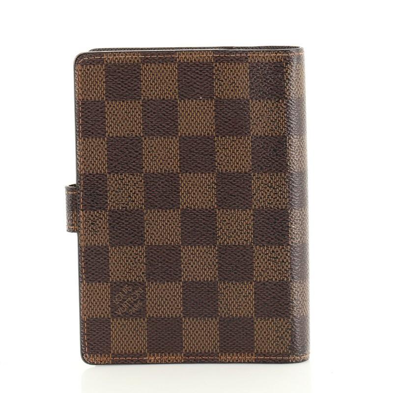 Black Louis Vuitton Ring Agenda Cover Damier PM