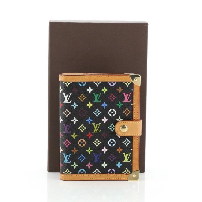 Louis Vuitton Black Monogram Multicolor Small Ring Agenda PM Leather Metal  ref.294377 - Joli Closet