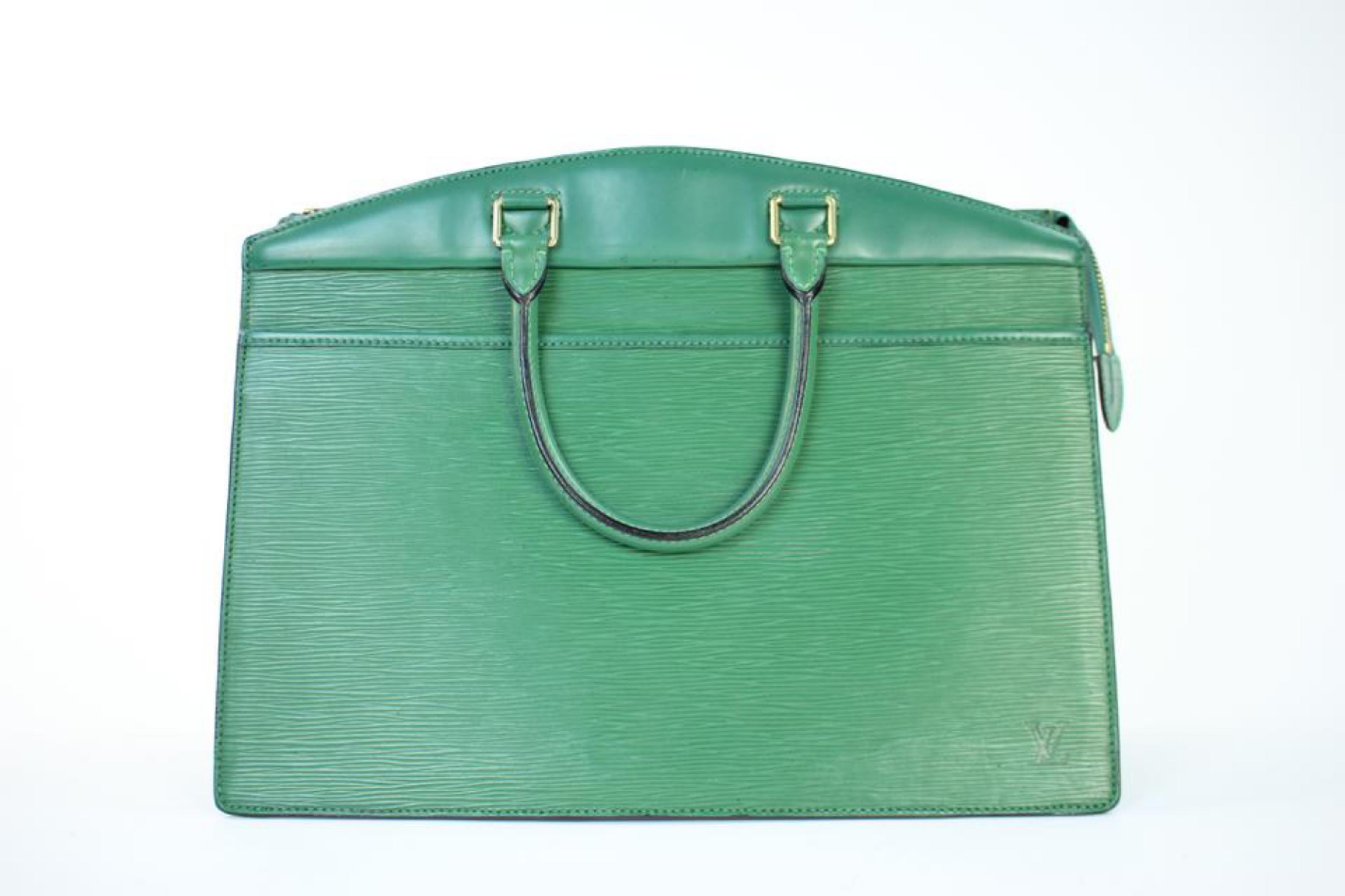 Louis Vuitton Riviera Epi 216059 Green Leather Satchel 7