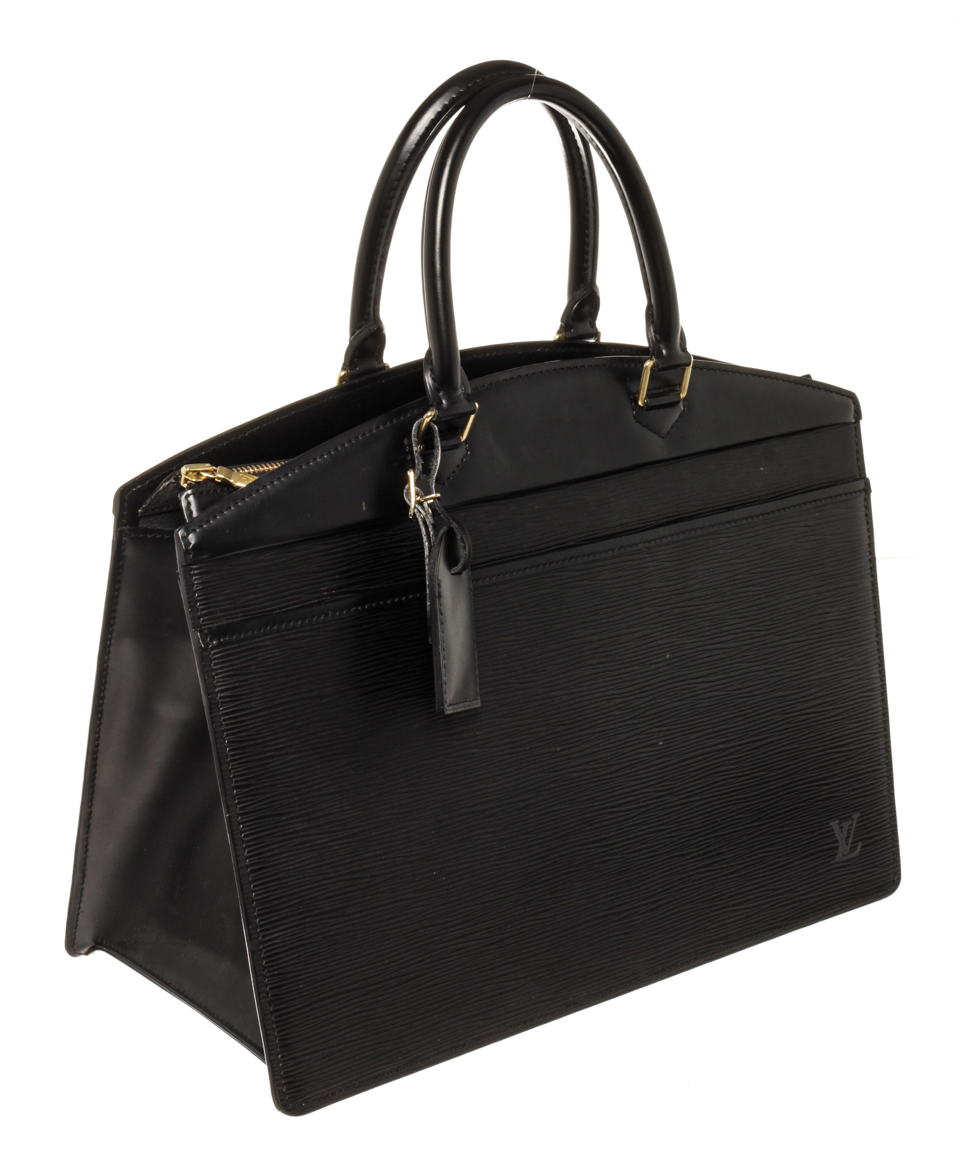Louis Vuitton Riviera Black Epi Leather. Features gold hardware, black leather handles, black leather interior, and a gold zipper closure.

770204MSC