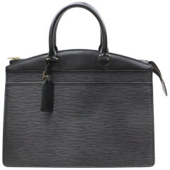 Louis Vuitton Riviera Noir Vanity Case Tote 870087 Black Leather Satchel