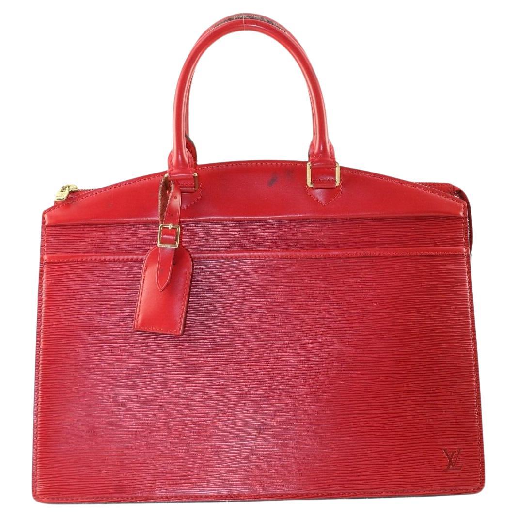 Louis Vuitton Riviera Top Handle Red Leather Monogram Epi 4LV1212K For Sale