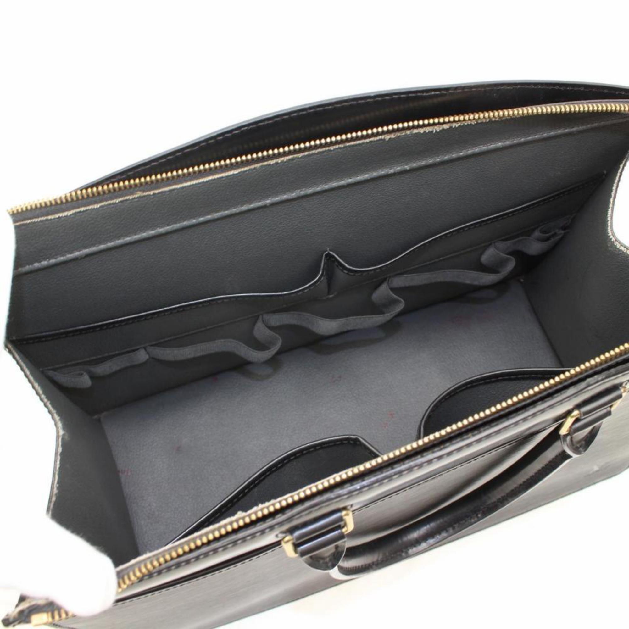 Louis Vuitton Riviera Vanity Case 868557 Black Leather Satchel In Good Condition For Sale In Forest Hills, NY