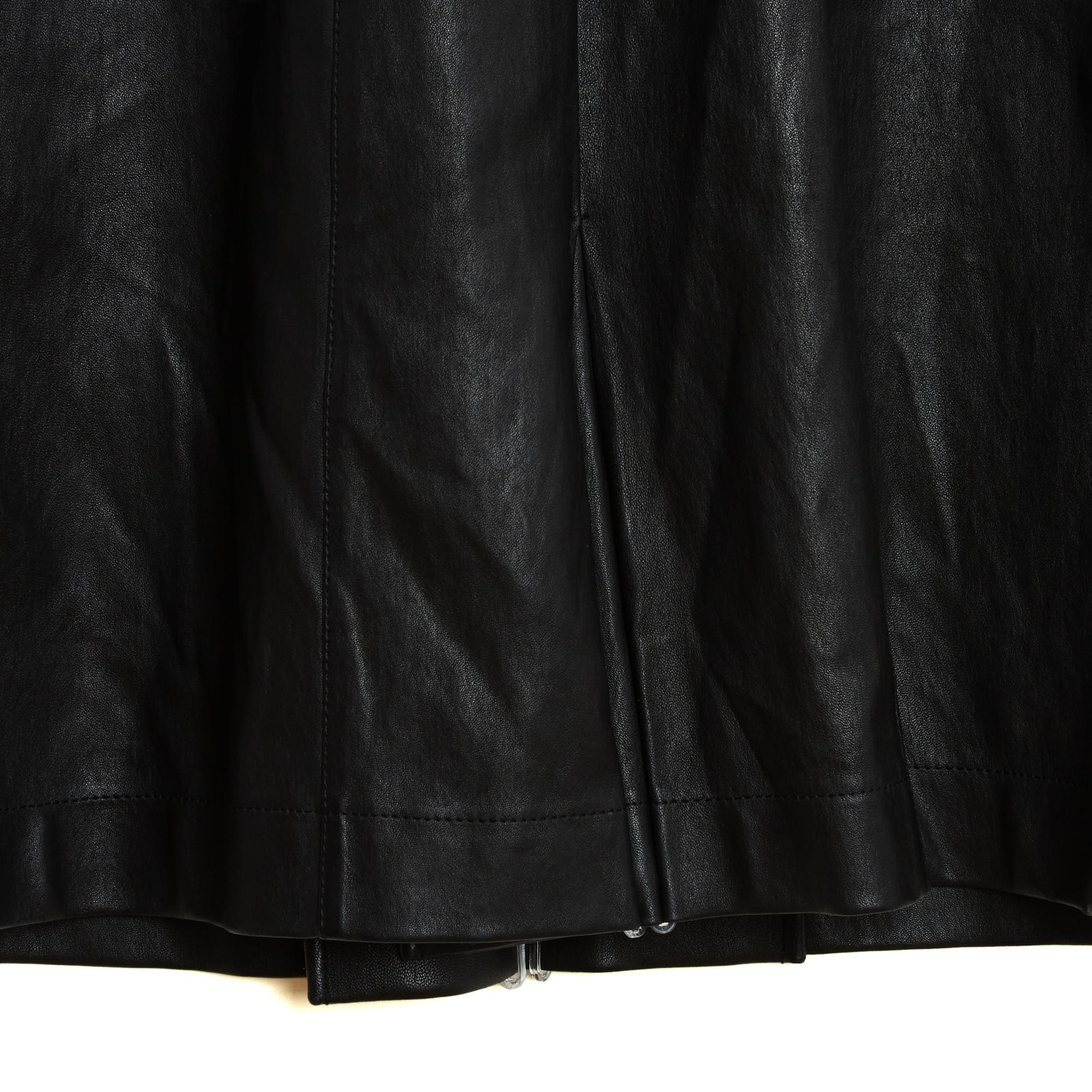 Louis Vuitton Robe Cuir Noir FR42 Pelle Nera Abito Minimal UK14 US12 in vendita 1