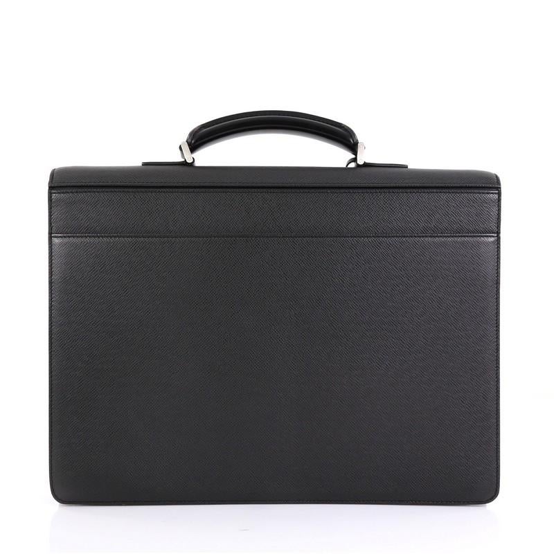 Black  Louis Vuitton Robusto 1 Briefcase Taiga Leather