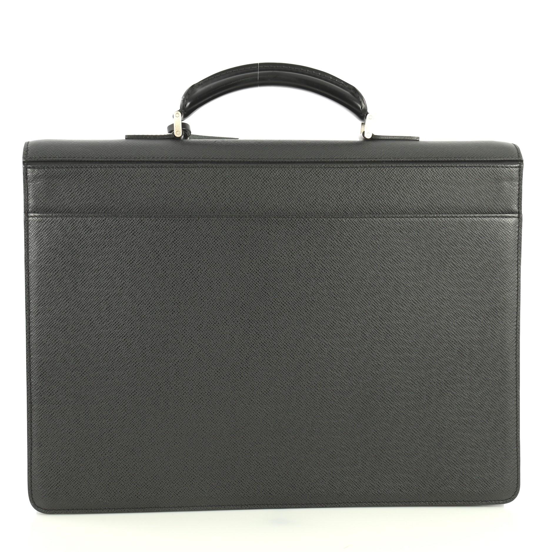 Black Louis Vuitton Robusto 1 Briefcase Taiga Leather