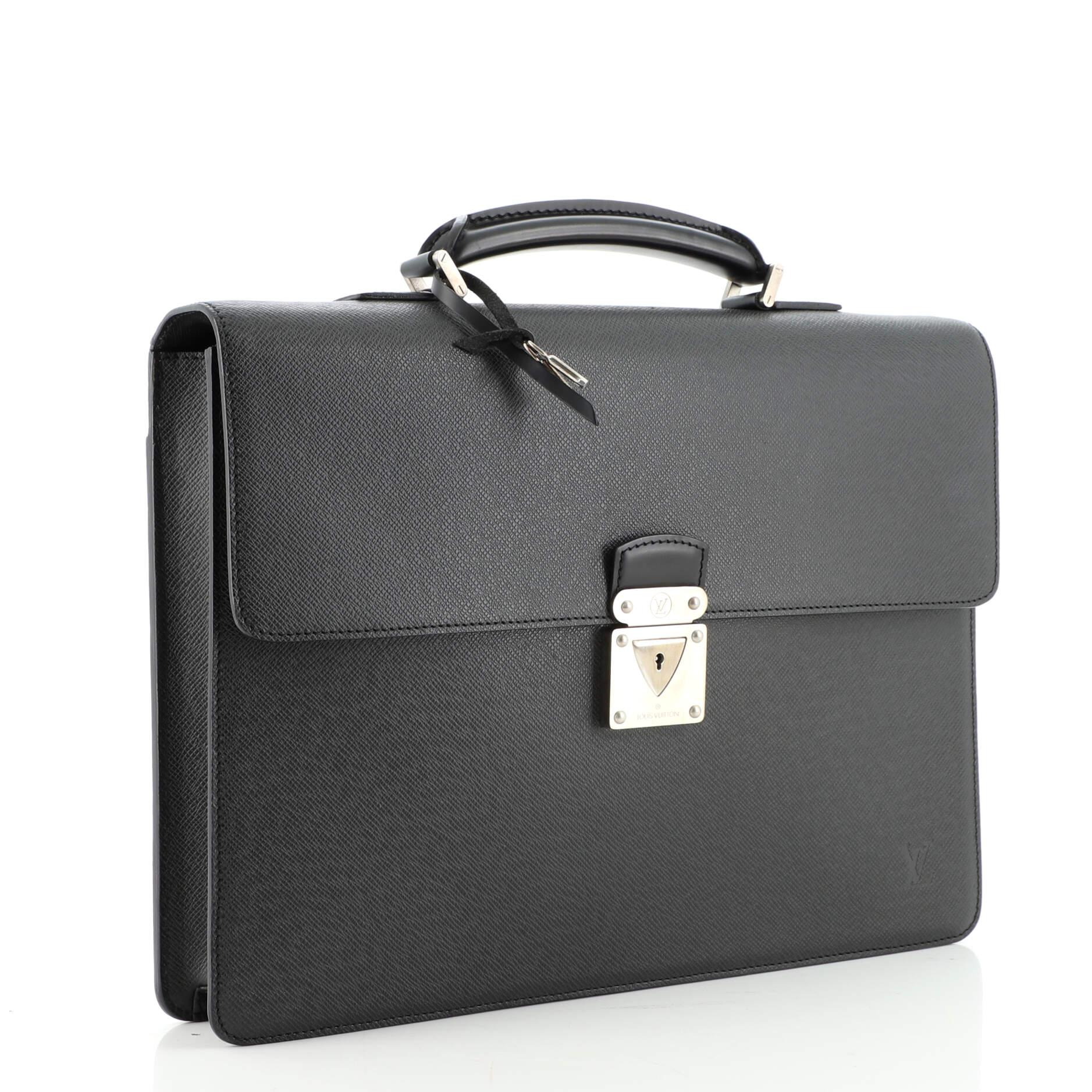 Black Louis Vuitton Robusto 2 Briefcase Taiga Leather