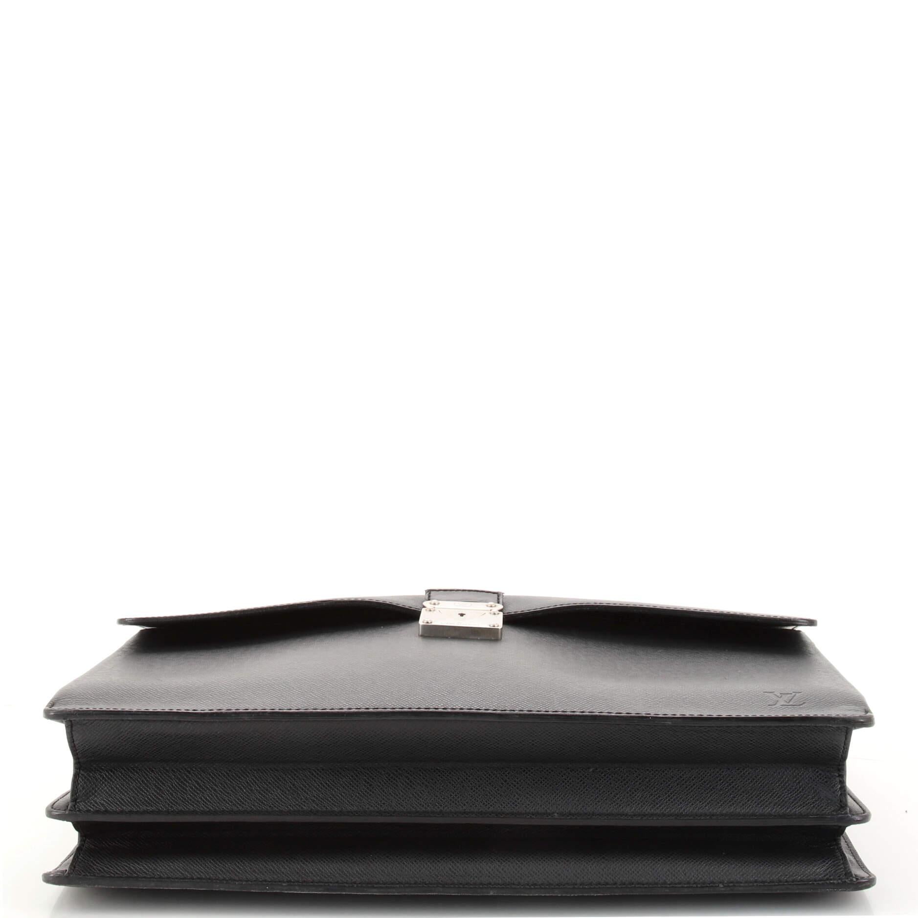 Black Louis Vuitton Robusto 2 Briefcase Taiga Leather
