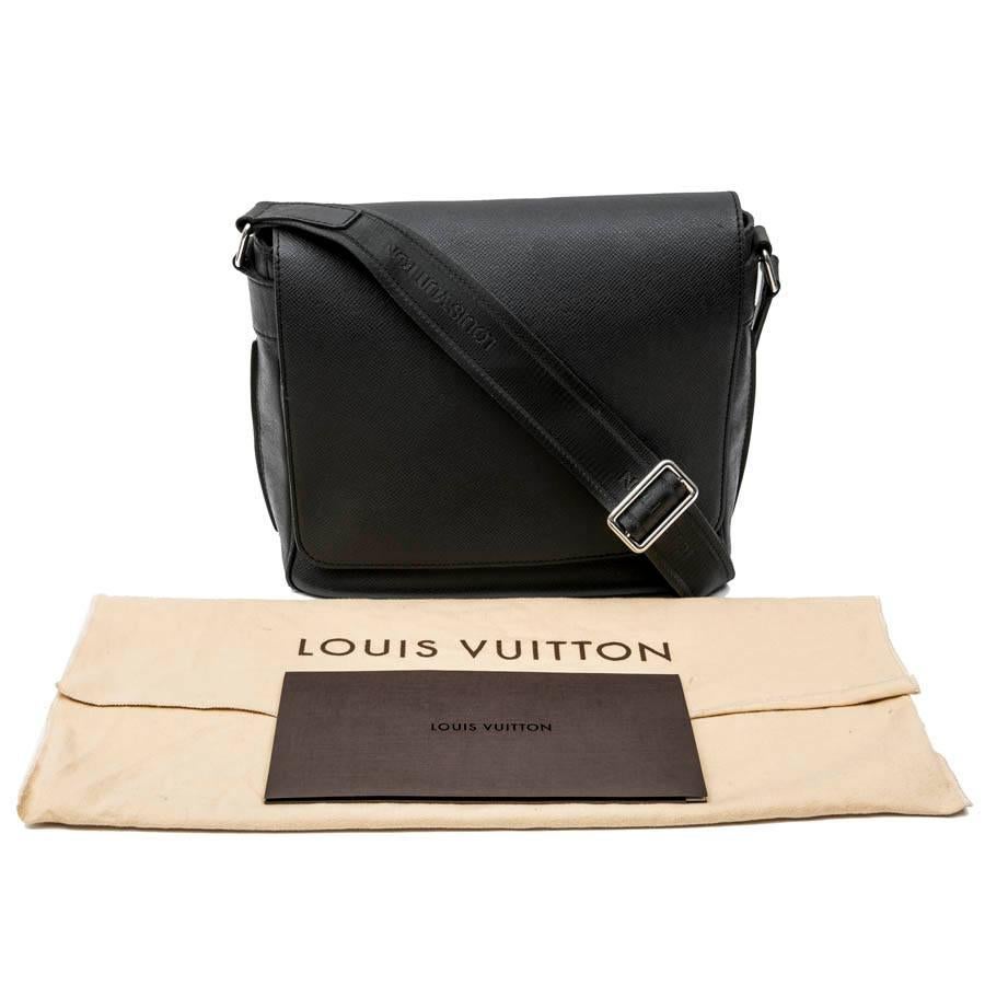 LOUIS VUITTON 'Roman' Flap Bag in Slate Color Taiga Leather 4