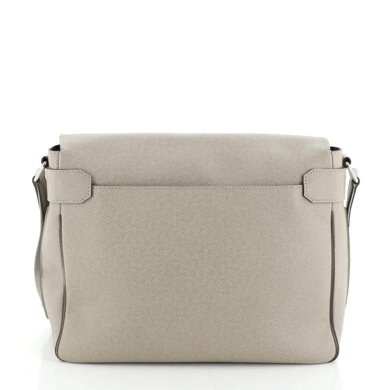 Gray Louis Vuitton Roman Handbag Taiga Leather MM