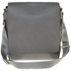 Louis Vuitton Roman MM Messenger crossbody bag in grey Taïga leather