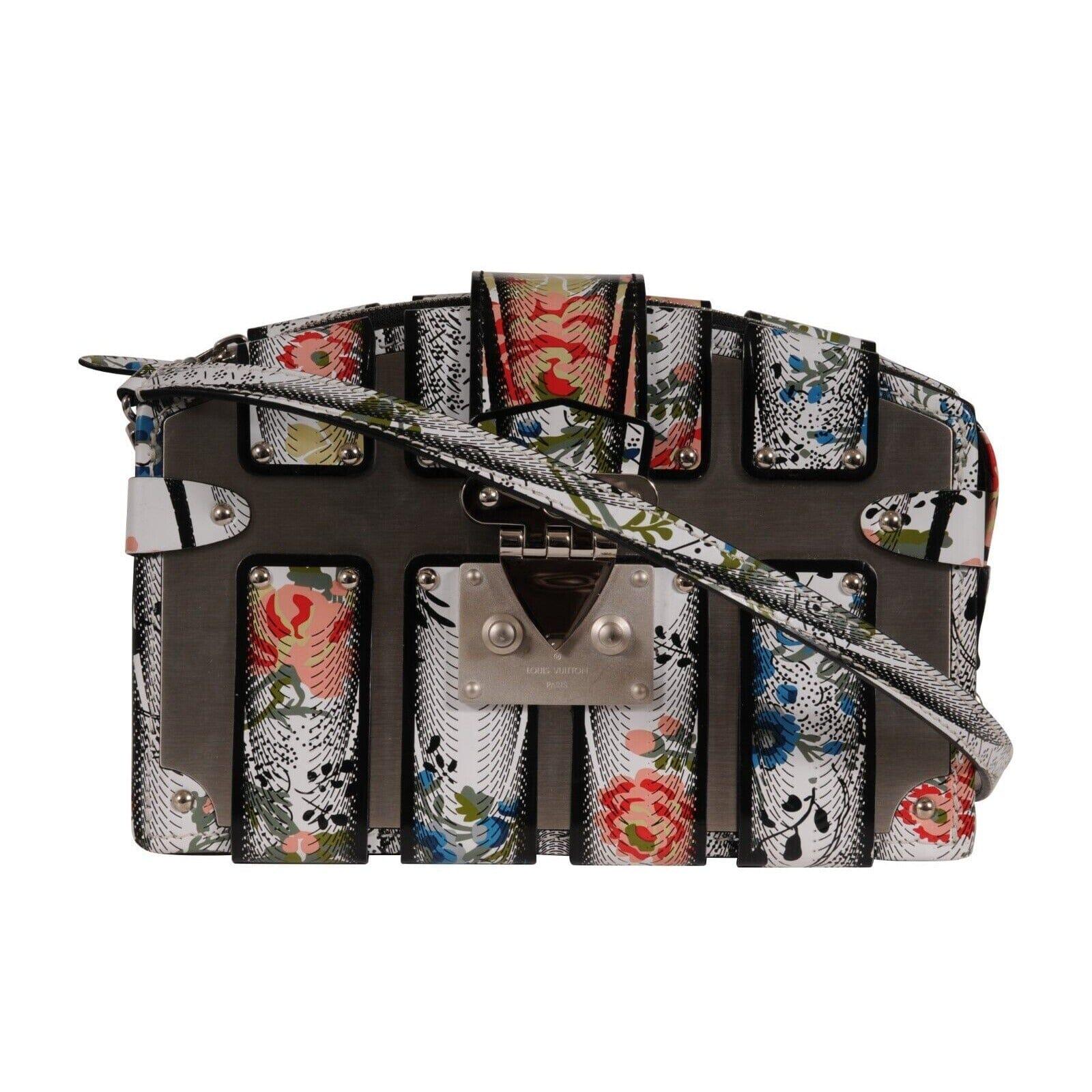 Noir Louis Vuitton - Petite pochette à bandoulière argentée à fleurs romantiques en vente