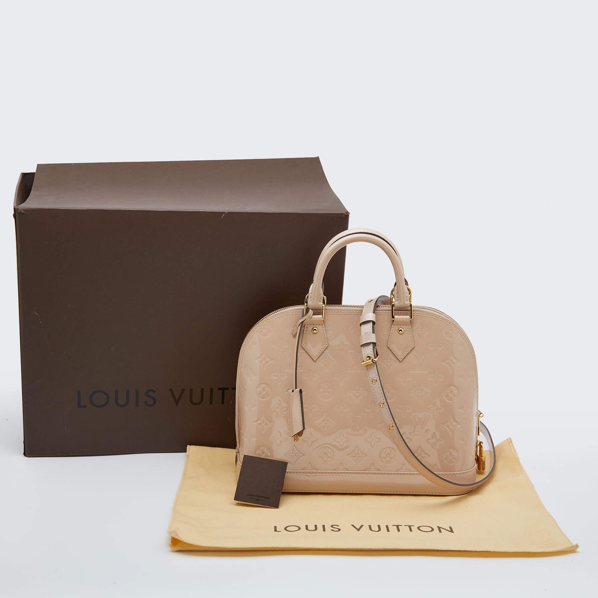 Louis Vuitton Rose Angelique Monogram Vernis Alma PM Bag 8