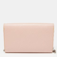 Louis Vuitton Rose Ballerina Epi Leder Geldbörse mit mechanischer Blume Twist an Kette