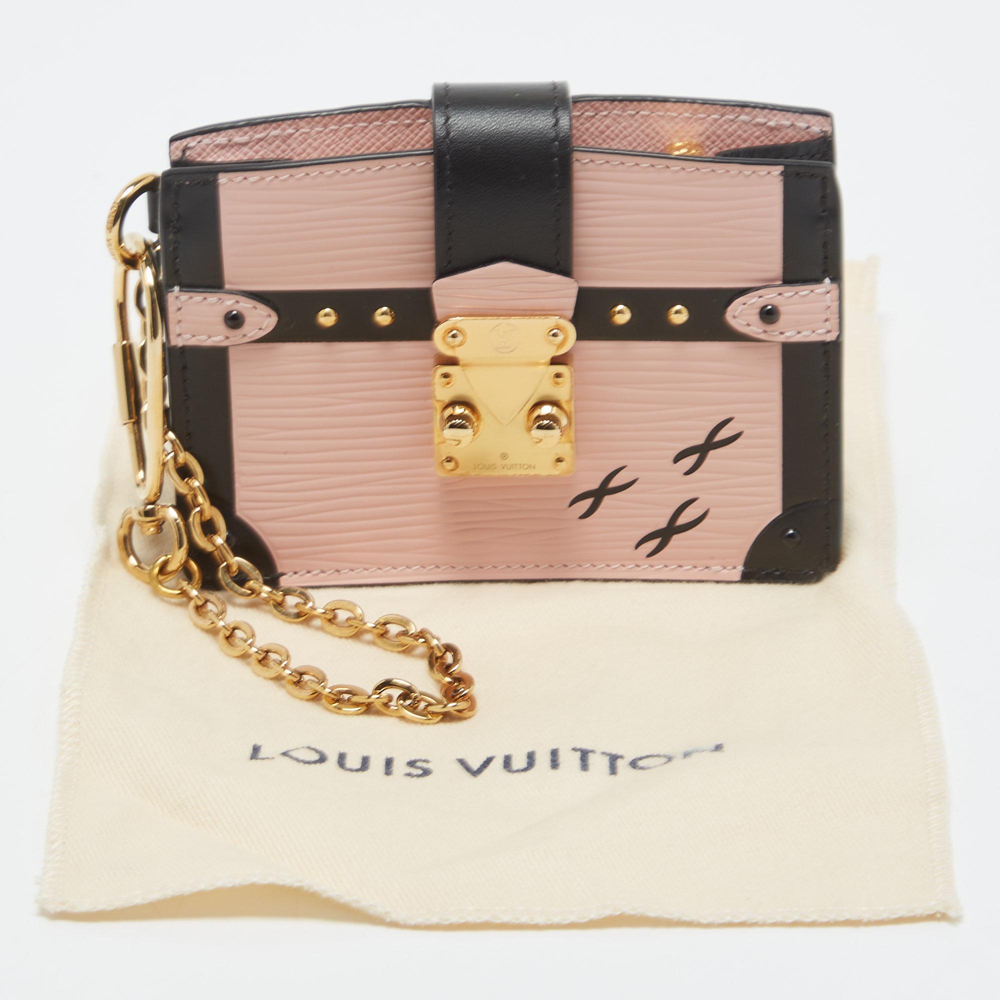 Louis Vuitton Rose Ballerine/Black Epi Leather Trunk Multicartes Wallet 6
