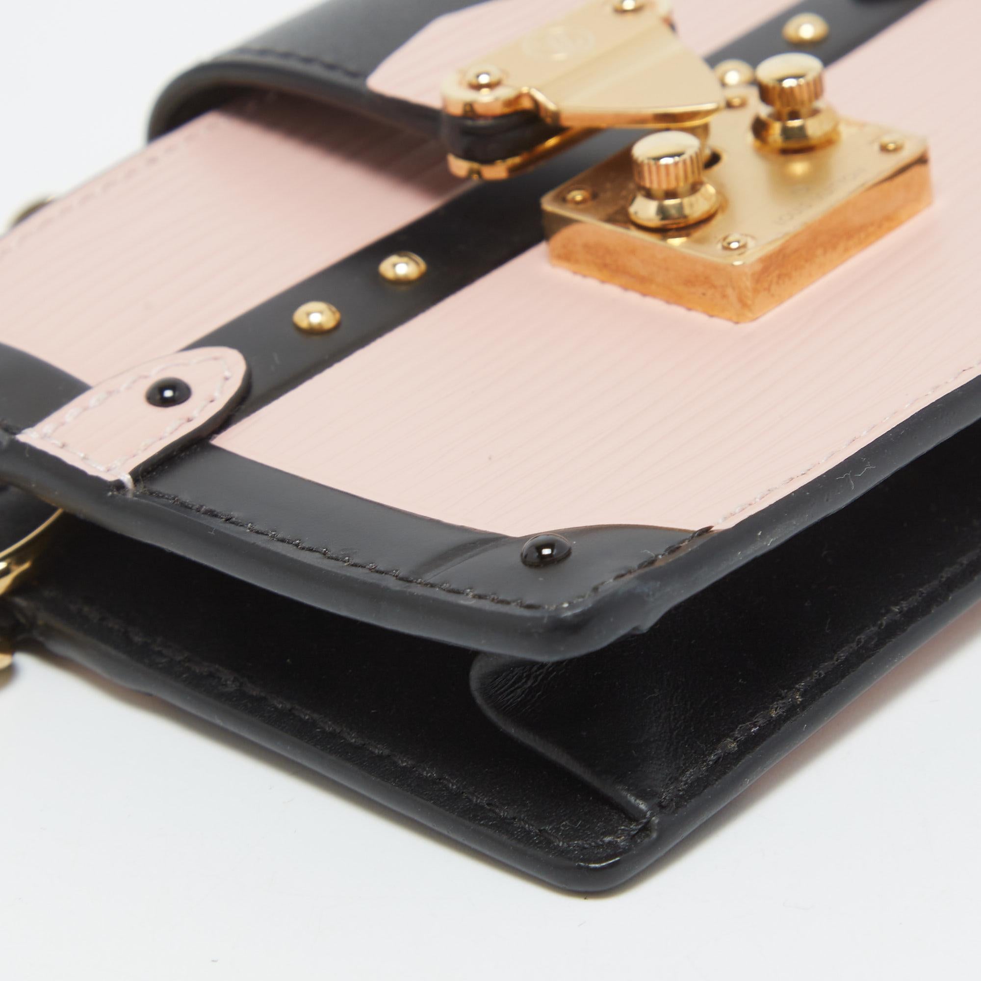 Louis Vuitton Rose Ballerine/Black Epi Leather Trunk Multicartes Wallet 2