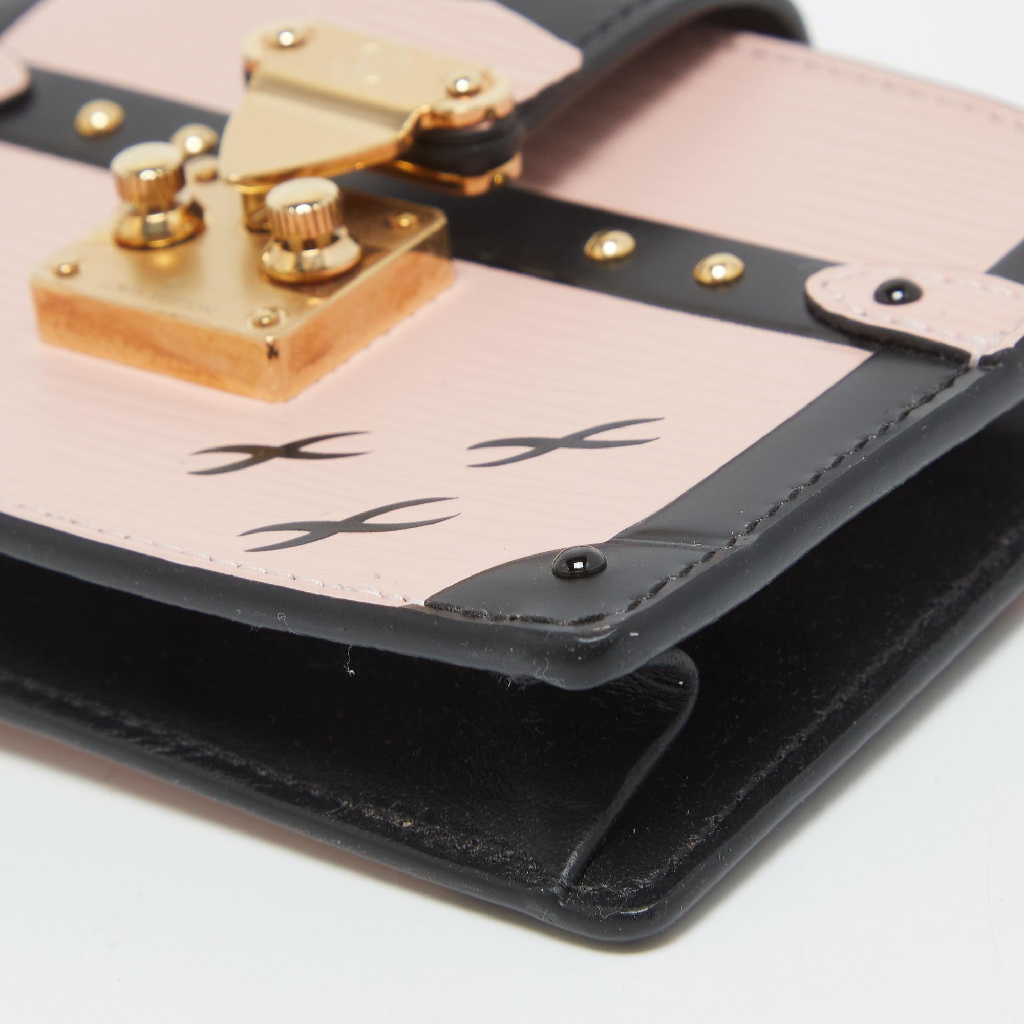 Louis Vuitton Rose Ballerine/Black Epi Leather Trunk Multicartes Wallet 3