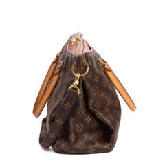 Louis Vuitton Rose Ballerine Calfskin, Brown Monogram Canvas, Vachetta Pallas MM