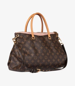 Louis Vuitton Rose Ballerine Calfskin Leather & Brown Monogram Pallas MM