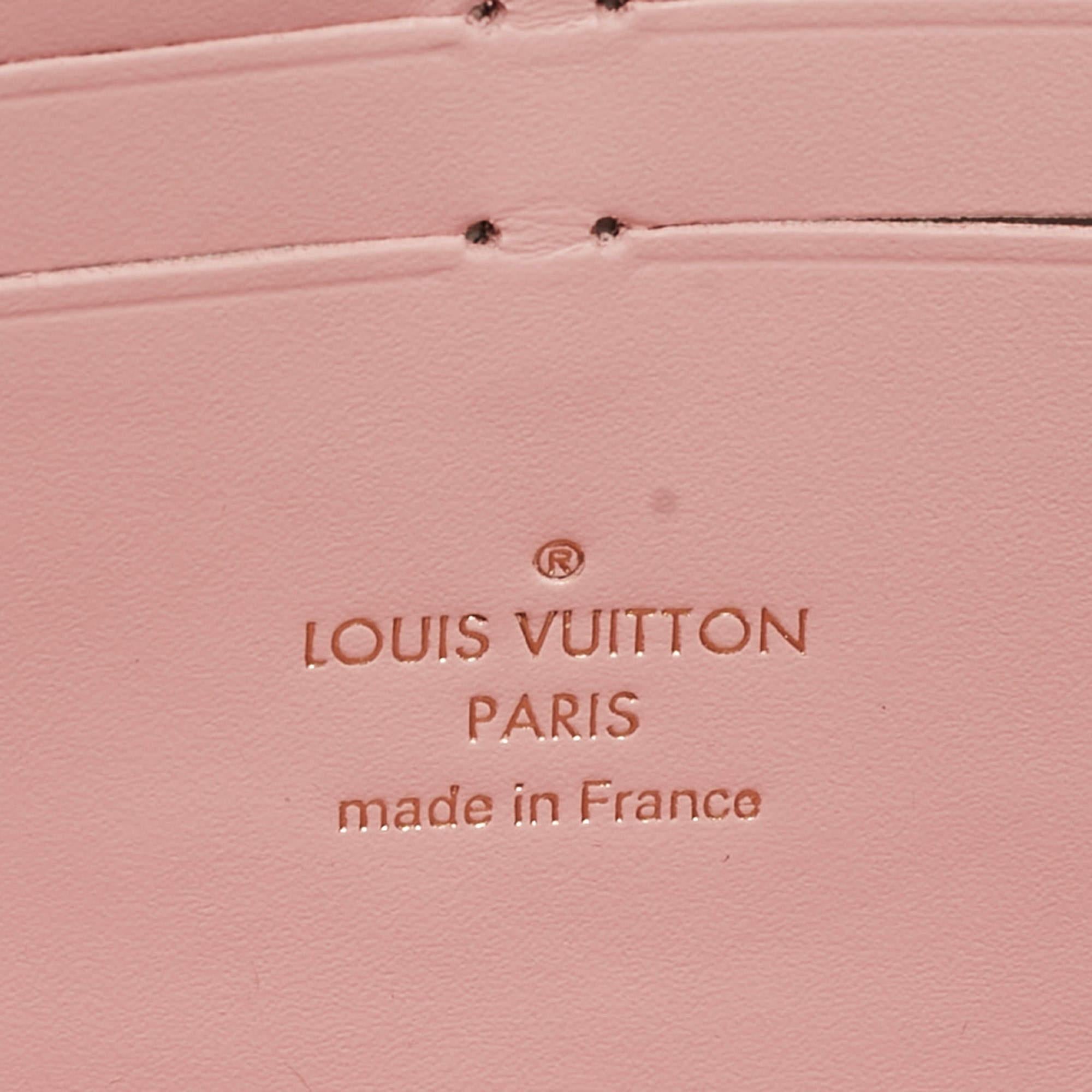 Louis Vuitton Rose Ballerine Damier Azur Canvas Croisette Chain Wallet 6