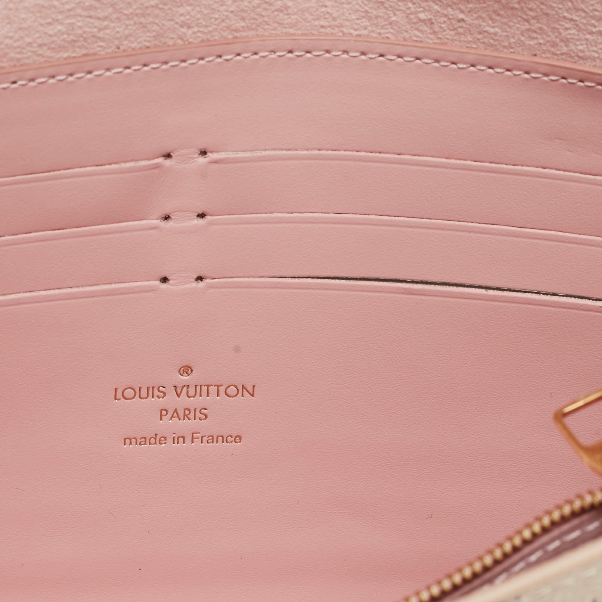 Louis Vuitton Rose Ballerine Damier Azur Canvas Croisette Chain Wallet 5