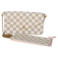 Louis Vuitton Rose Ballerine Damier Azur Canvas Felicie Pochette