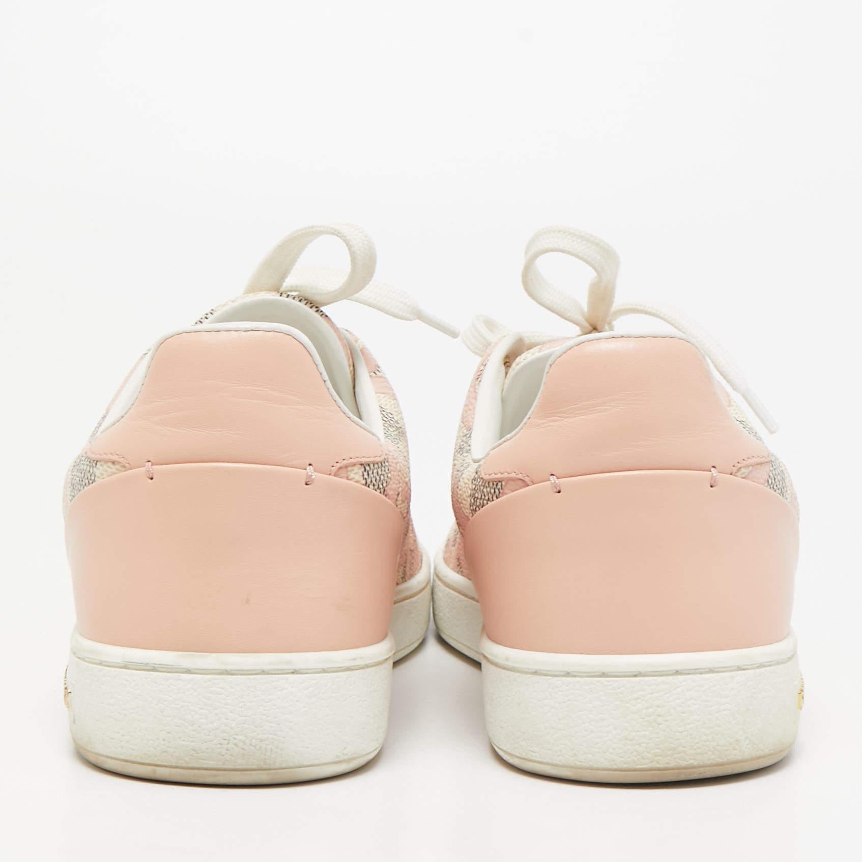 Beige Louis Vuitton Rose Ballerine Damier Azur Tahitienne Bora Bora Sneakers Size 37
