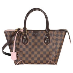 Louis Vuitton Rose Ballerine Damier Ebene Canvas Caissa PM Tote