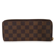 Louis Vuitton Rose Ballerine Damier Ebene Canvas Clemence Zippy Wallet