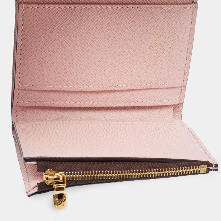 Louis Vuitton Rose Ballerine Damier Ebene Zoe Wallet For Sale at 1stDibs