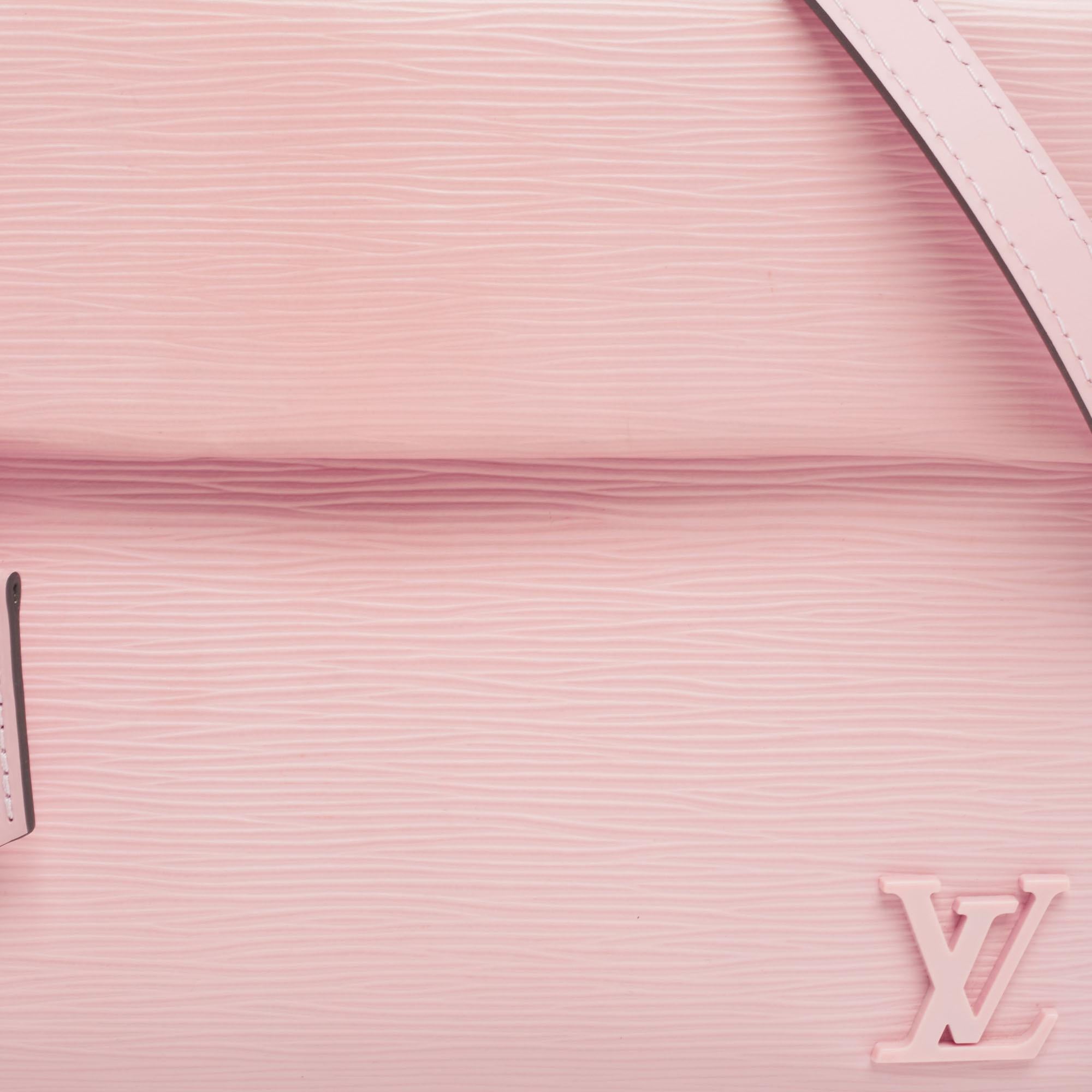 Beige Louis Vuitton Rose Ballerine Epi Leather Cluny BB Bag