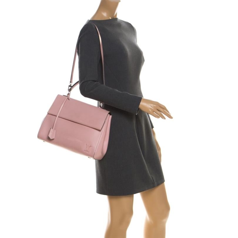 Beige Louis Vuitton Rose Ballerine Epi Leather Cluny MM Bag
