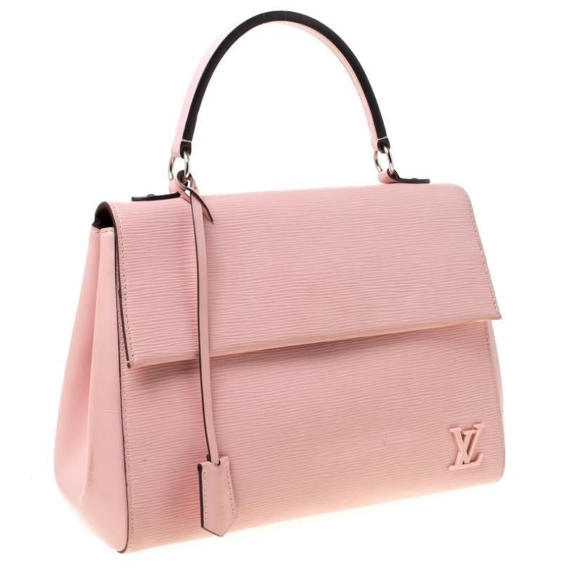Louis Vuitton Rose Ballerine Epi Leather Cluny MM Bag In Good Condition In Dubai, Al Qouz 2