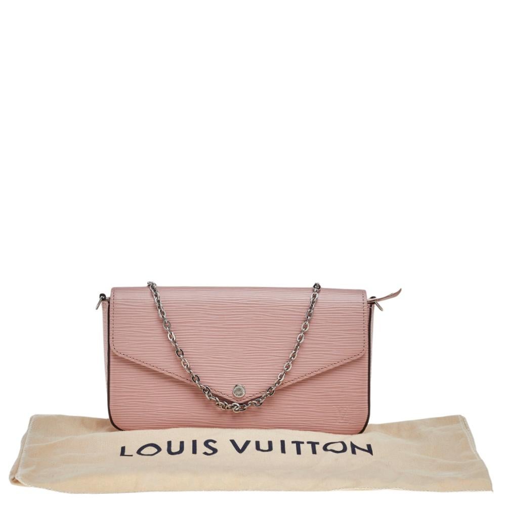 Louis Vuitton Rose Ballerine Epi Leather Pochette Felicie Bag 5