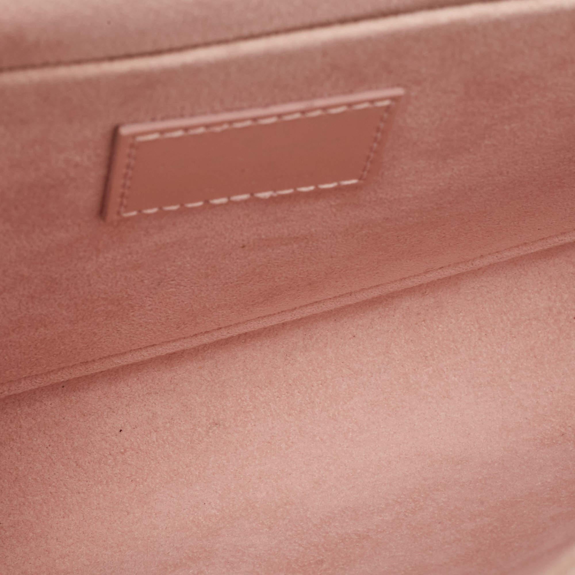 Louis Vuitton Rose Ballerine Epi Leather Pochette Felicie Bag For Sale 4