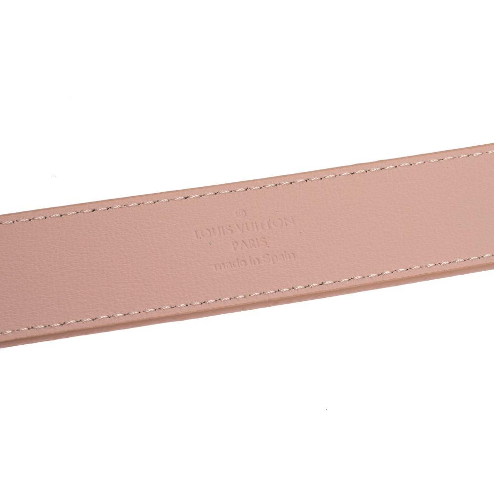 Beige Louis Vuitton Rose Ballerine Epi Leather Twist Belt 85CM